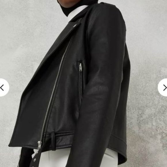 Missguided Leather Coat - Picture 2 of 4
